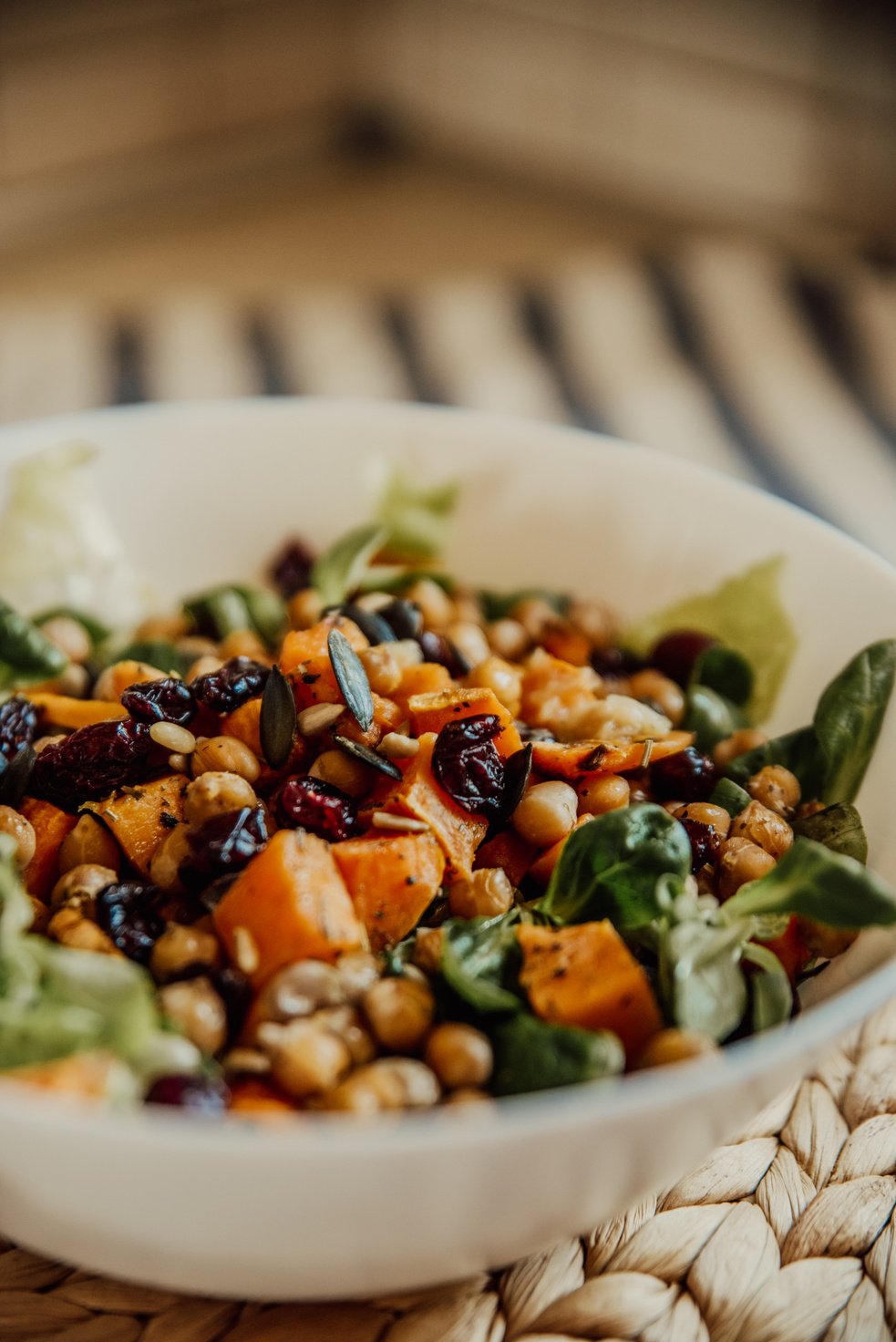 Close-Up Shot of a Chickpea Salad 